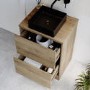 600mm Freestanding Countertop Vanity Unit with Black Basin - Palma