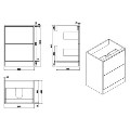 1100mm Wood Effect Toilet and Sink Unit Left Hand with Black Toilet Basin & Fittings - Palma