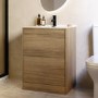 600mm Oak Wood Effect Freestanding Vanity Unit with Basin - Palma