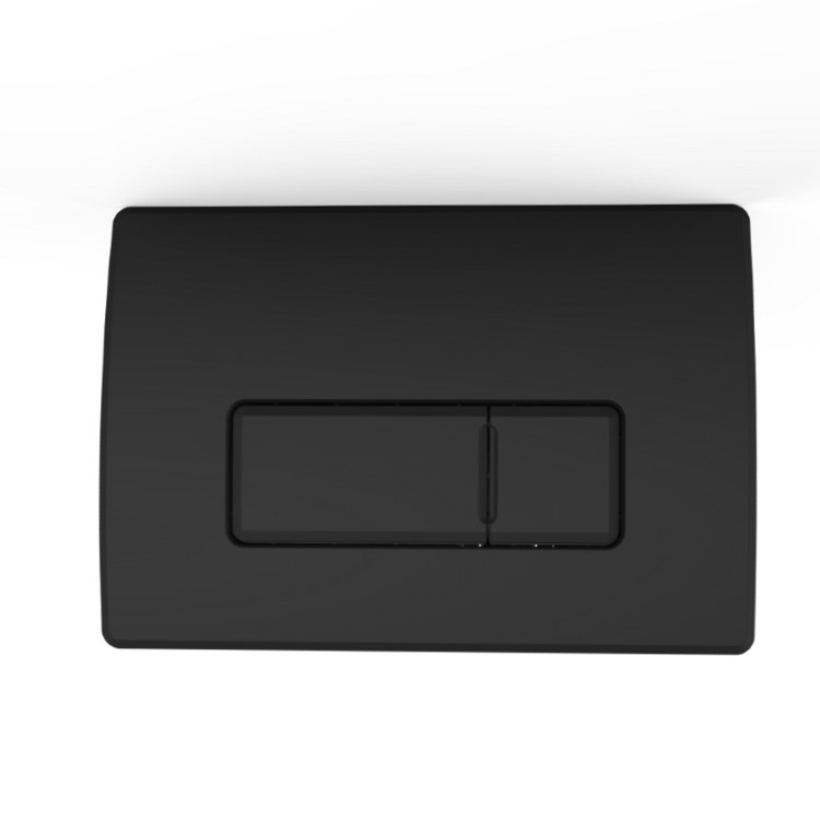 820mm Wall Hung Toilet Frame & Matt Black Pneumatic Dual Flush Plate with Concealed Cistern - Elira