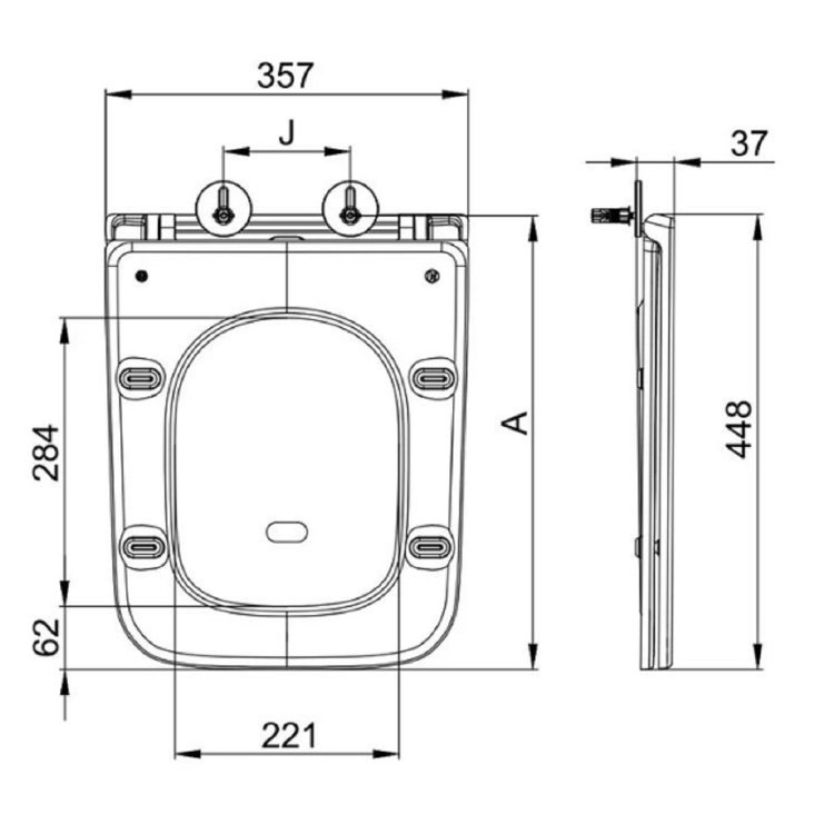 Wall Hung Rimless Toilet with Soft Close Seat - Palma