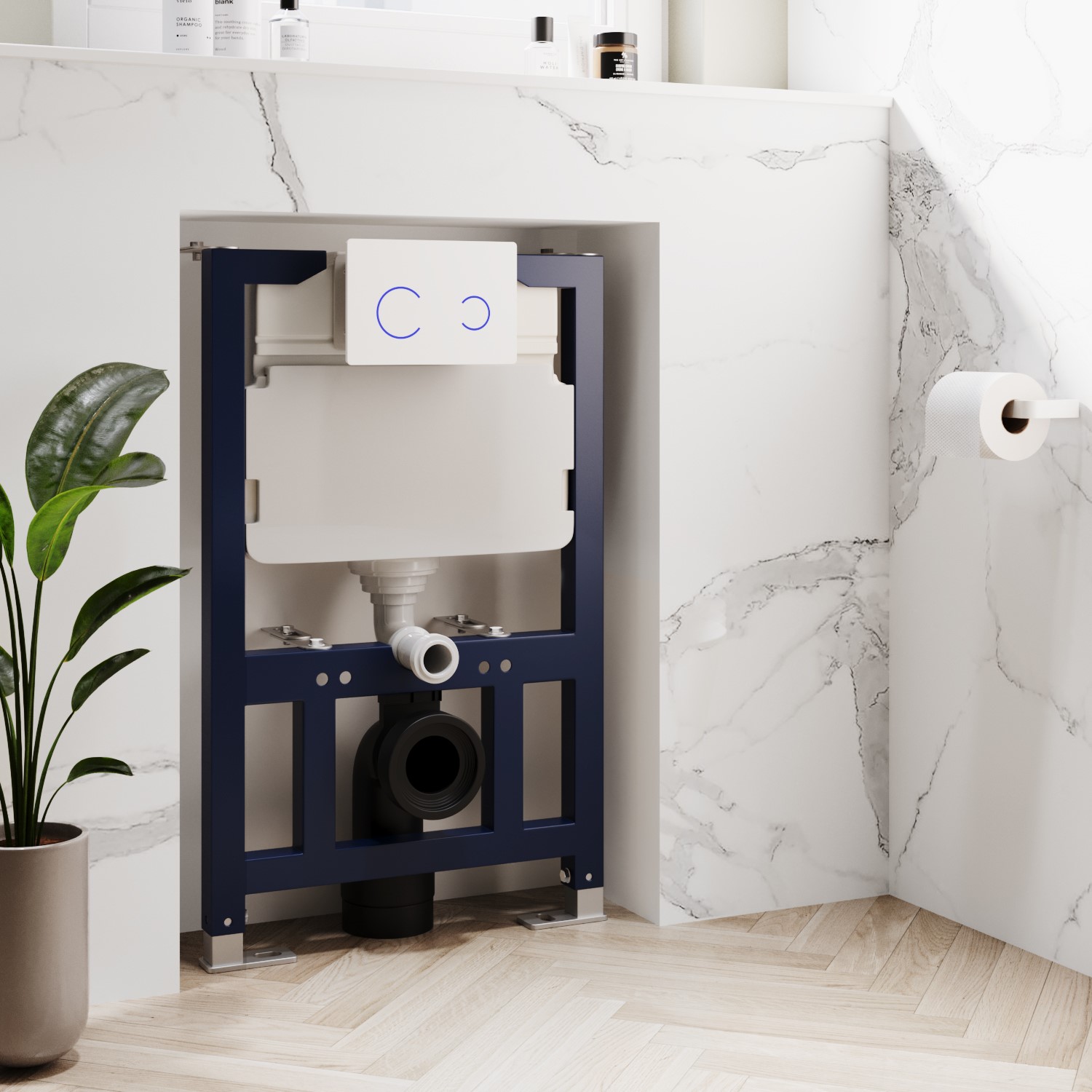 Concealed Cistern 820mm Wall Hung Toilet Frame with Purificare 