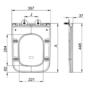 Palma Wall Hung Toilet 820mm Pneumatic Frame & Cistern & Black Glass Flush Plate