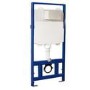 Wall Hung Rimless Toilet with Soft Close Seat, Brushed Brass Pneumatic Flush Plate, 1168mm Frame & Cistern – Palma