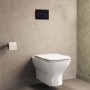 Wall Hung Rimless Toilet with Soft Close Seat, Black Glass Sensor Flush Plate, 1168mm Frame & Cistern – Palma
