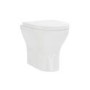 1100mm Walnut Wood Effect Toilet and Sink Unit with Round Toilet and Matt Black Push Button - Palma
