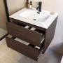600mm Walnut Wood Effect Wall Hung Vanity Unit with Basin - Palma