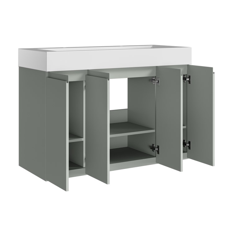 1200mm Green Freestanding Double Vanity Unit with Basin - Panama