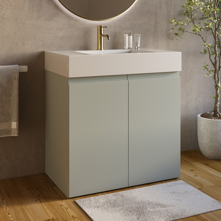800mm Green Freestanding Vanity Unit with Basin - Panama