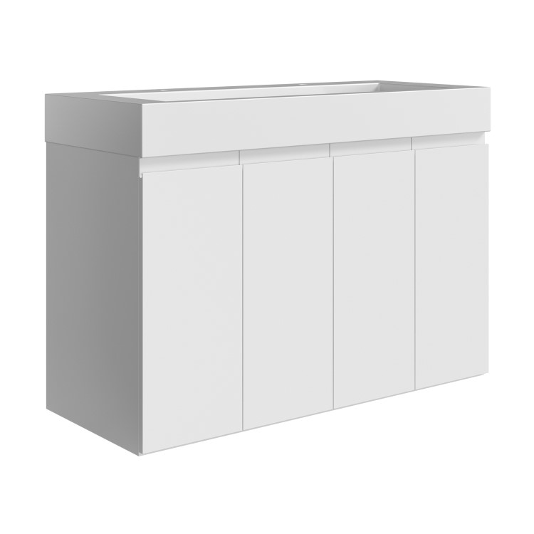 1200mm White Freestanding Double Vanity Unit with Basin - Panama