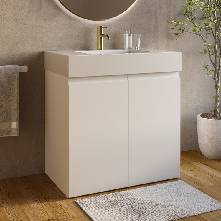 800mm White Freestanding Vanity Unit with Basin - Panama