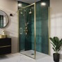 1200 x 900mm Brushed Brass Rectangular Hinged Shower Enclosure - Pavo