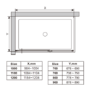 800x700mm Black 8mm Glass Rectangular Hinged Shower Enclosure - Pavo