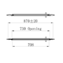 Black 8mm Glass Rectangular Hinged Shower Enclosure 900x700mm  - Pavo