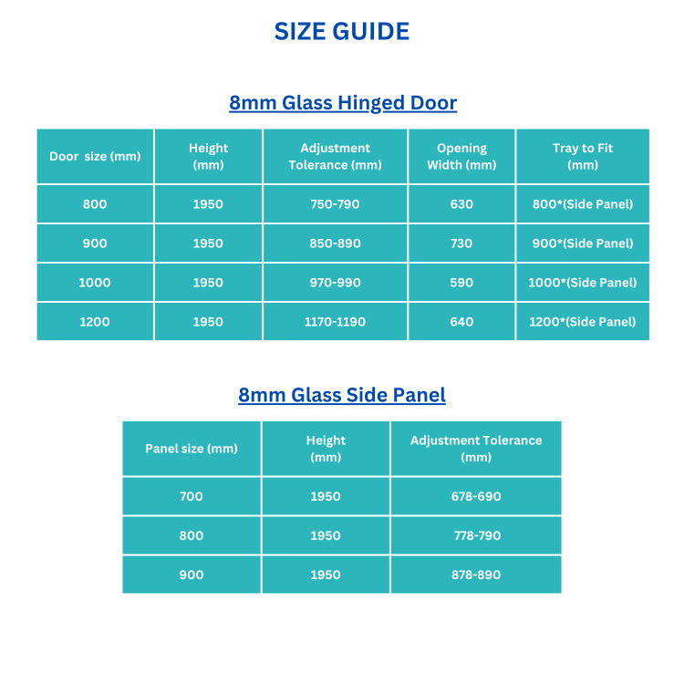 900x800mm Black 8mm Glass Rectangular Hinged Shower Enclosure - Pavo