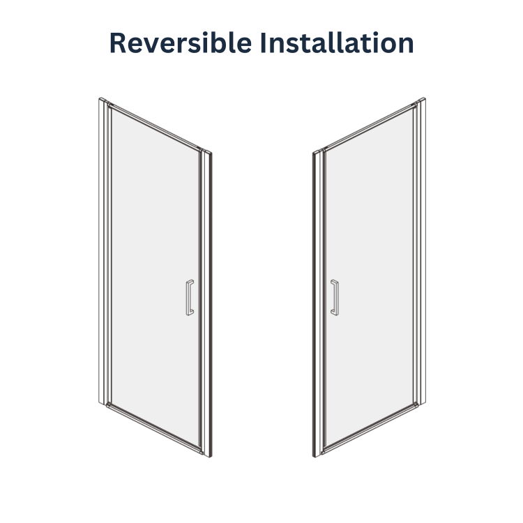 900x800mm Black 8mm Glass Rectangular Hinged Shower Enclosure - Pavo