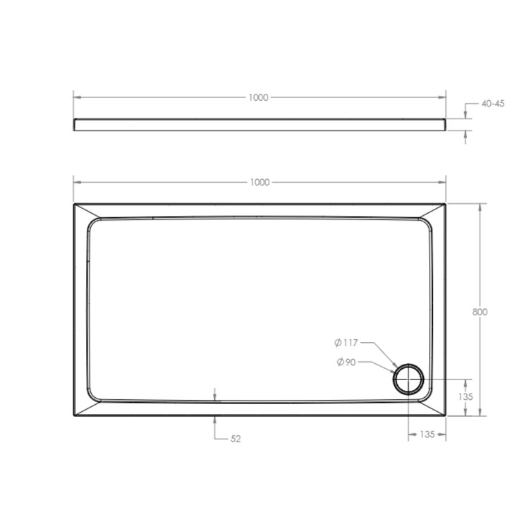 1000 x 800mm Brass Rectangular Sliding Door Shower Enclosure with Side Panel Suite with Toilet and Basin - Pavo