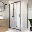 BUN/PAVSLGG1200/93639 Gunmetal 8mm Glass Sliding Shower Enclosure 1200x900mm - Pavo 