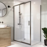 1200x900mm Gunmetal 8mm Glass Sliding Shower Enclosure - Pavo 1200x900mm Gunmetal 8mm Glass Sliding Shower Enclosure - Pavo