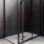 Black 8mm Sliding Shower Door Extended Handle 1000mm with 800mm Side Panel  - Pavo