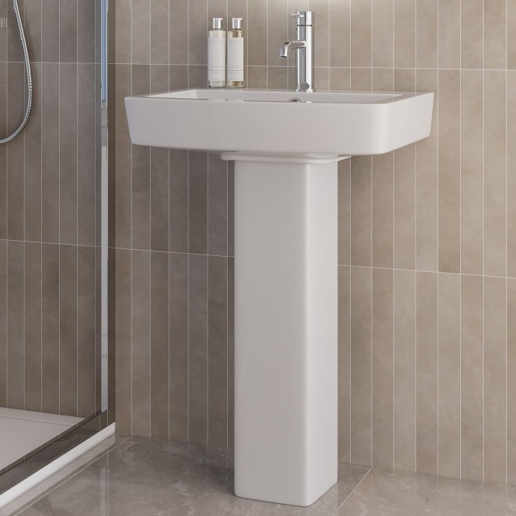1200 x 800mm Chrome Rectangular Sliding Door Shower Enclosure with Side Panel Suite with Toilet and Basin - Carina