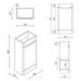 400mm Beige Freestanding Cloakroom Left Hand Vanity Unit with Basin - Pendle