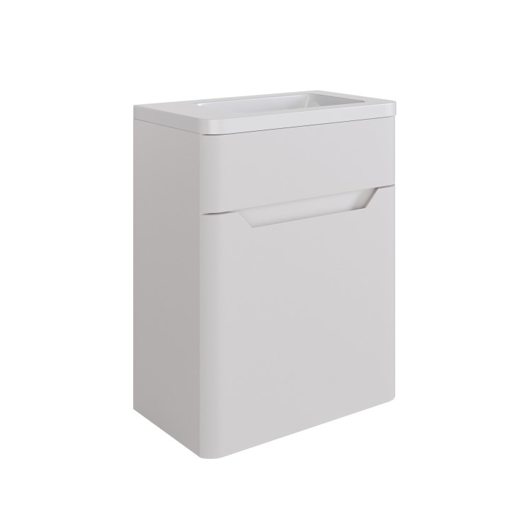 400mm Beige Wall Hung Cloakroom Right Hand Vanity Unit with Basin - Pendle
