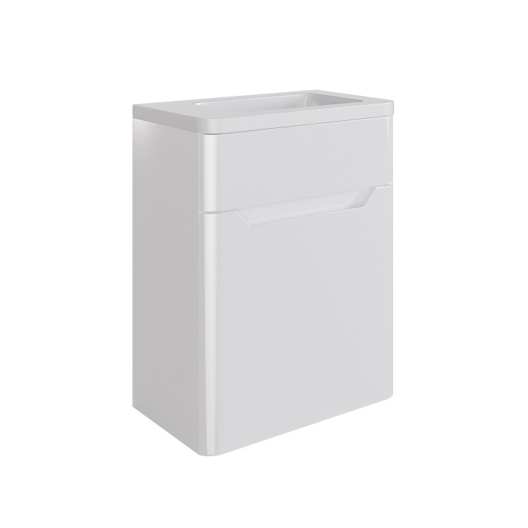 400mm White Wall Hung Cloakroom Right Hand Vanity Unit with Basin - Pendle