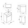 400mm White Wall Hung Cloakroom Left Hand Vanity Unit with Basin - Pendle