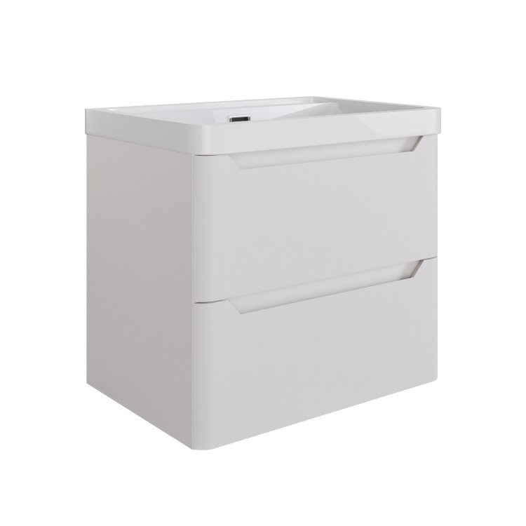 500mm Beige Wall Hung Vanity Unit with Basin - Pendle