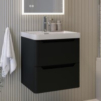 500mm Black Wall Hung Vanity Unit with Basin - Pendle
