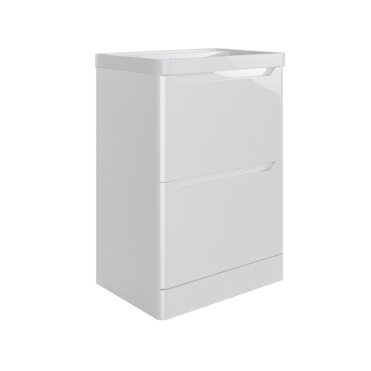500mm White Freestanding Vanity Unit with Basin - Pendle