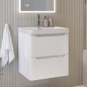 BUN/PEN496WWH/100707 500mm White Wall Hung Vanity Unit with Basin - Pendle