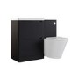 1100mm Black Toilet and Sink Unit with Round Toilet - Pendle