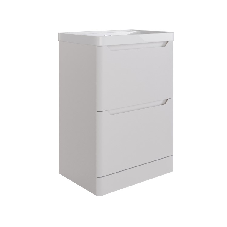 600mm Beige Freestanding Vanity Unit with Basin - Pendle