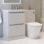1100mm Beige Toilet and Sink Unit with Round Toilet - Pendle