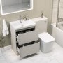 1100mm Beige Toilet and Sink Unit with Square Toilet - Pendle