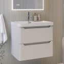 BUN/PEN596BGWH2/100715 600mm Beige Wall Hung Vanity Unit with Basin - Pendle