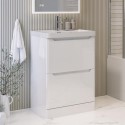BUN/PEN596WFS/100716 600mm White Freestanding Vanity Unit with Basin - Pendle