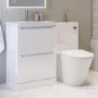 1100mm White Toilet and Sink Unit with Round Toilet - Pendle