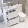 1100mm White Toilet and Sink Unit with Round Toilet - Pendle