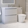 1300mm Beige Toilet and Sink Unit with Round Toilet - Pendle