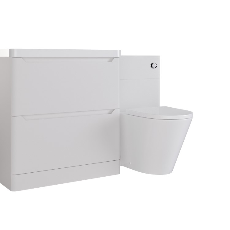 1300mm Beige Toilet and Sink Unit with Round Toilet - Pendle