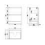 1300mm Beige Toilet and Sink Unit with Square Toilet - Pendle