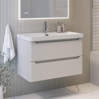 800mm Beige Wall Hung Vanity Unit with Basin - Pendle