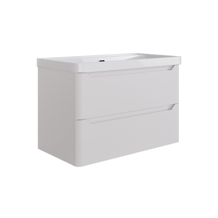 800mm Beige Wall Hung Vanity Unit with Basin - Pendle