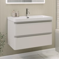 800mm Beige Wall Hung Vanity Unit with Basin - Pendle