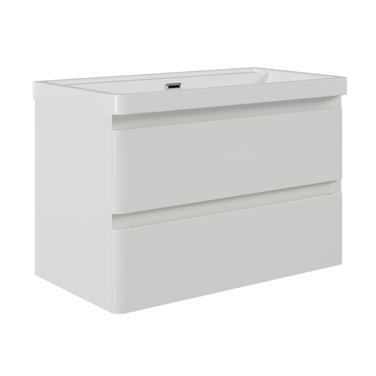 800mm Beige Wall Hung Vanity Unit with Basin - Pendle