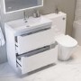1300mm White Toilet and Sink Unit with Round Toilet - Pendle