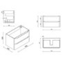 800mm White Wall Hung Vanity Unit with Basin - Pendle